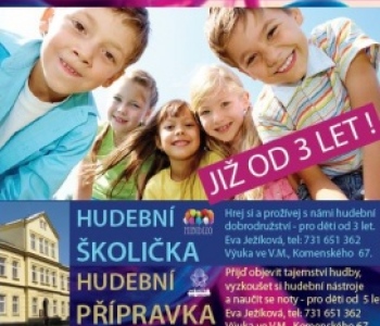 Otvíráme HUDEBNÍ PŘÍPRAVKY pro děti od 3, 4, 5 a 6-ti let
