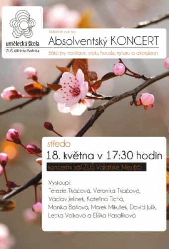Absolventský koncert - sál ZUŠ, Komenského 67