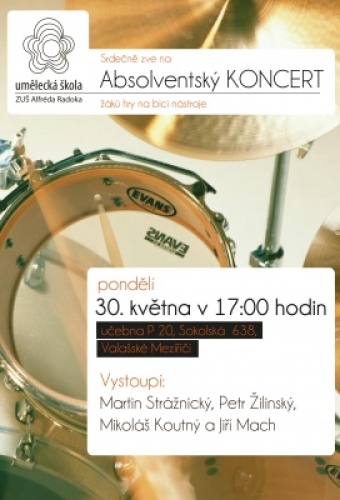 Absolventský koncert žáků hry na bicí nástroje
