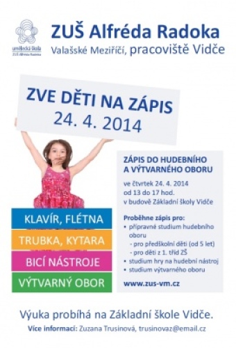 ZUŠ Alfréda Radoka přijímá nové žáky ve VIDČI 