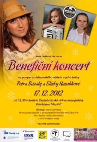 BENEFIČNÍ KONCERT pro Petra Bazalu a Elišku Hasalíkovou