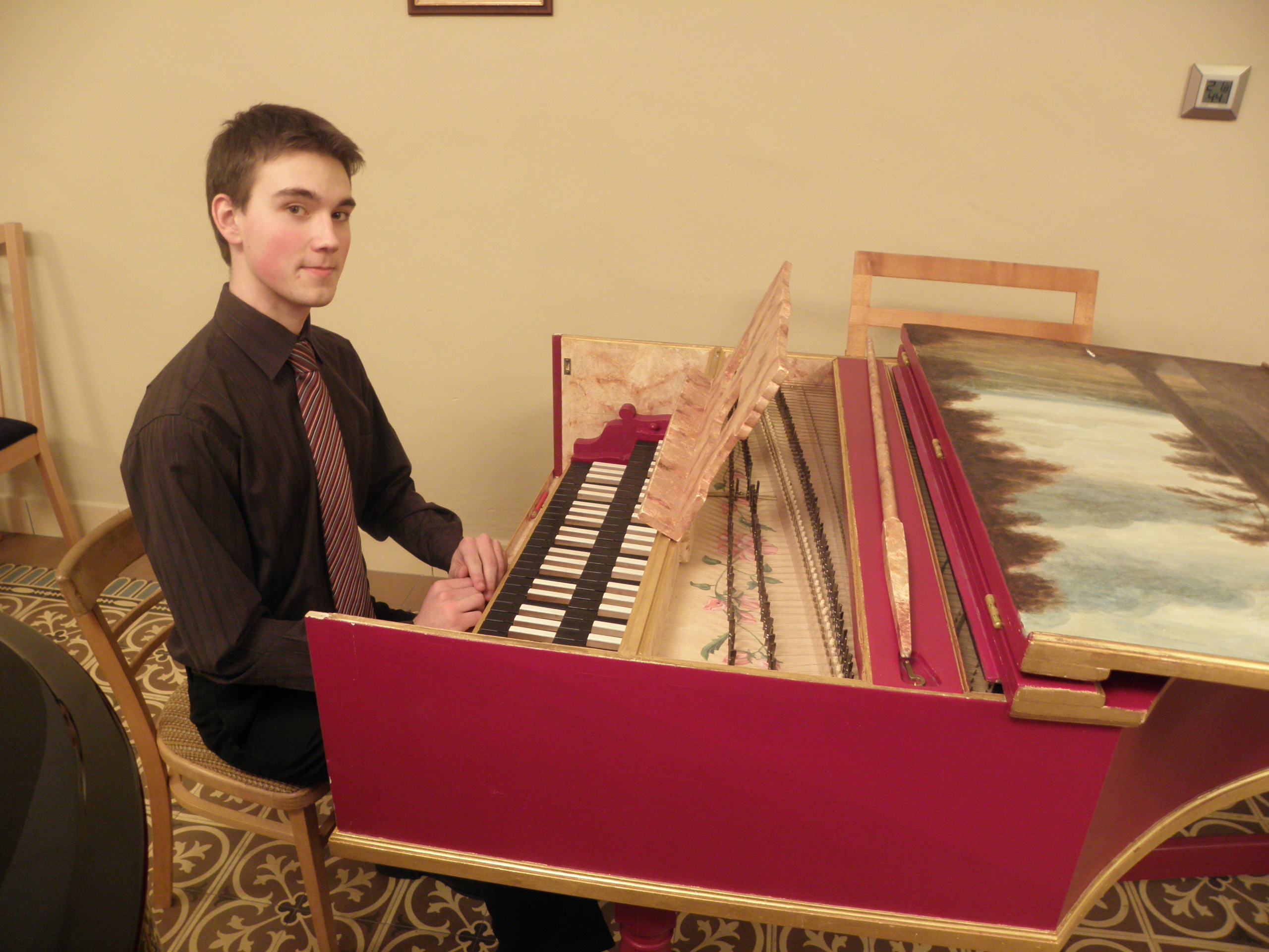 Michal Mikulec a replika historického cembala, Opava 2013